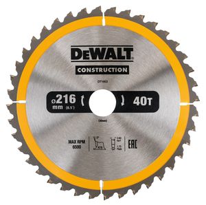 DeWalt Accessoires Cirkelzaagblad 216x30x40t, negatief 5°, kerf 2,6mm - DT1953-QZ