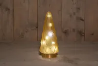 Anna&apos;s Collection LED glazen boom gouden voet mat goud Ø 10,5 x 24,5cm