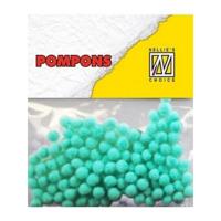 Nellie's Choice • pompoms mini 3mm 100stuks/pkg col. md-1918 turquoise