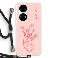 Blooming Heart: Huawei P50 Transparant Hoesje met koord