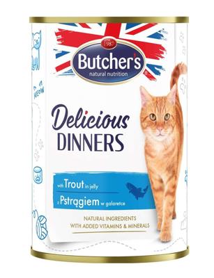 BUTCHER'S Delicious Dinners Stukjes met forel in gelei - nat kattenvoer - 400g