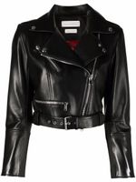 Alexander McQueen veste de moto crop - Noir