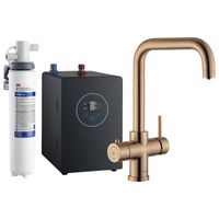Multi-Tap 3-in-1 Kokend Water Kraan Brushed Copper Gold - Haaks