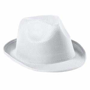 Carnaval verkleed trilby hoedje - wit - polyester - volwassenen/heren/dames