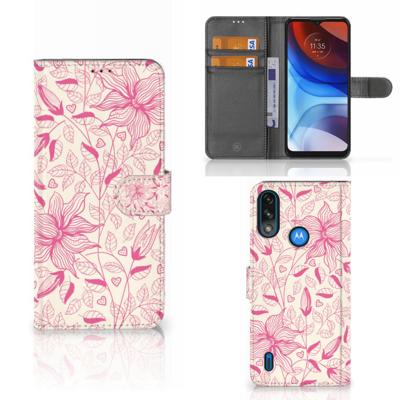Motorola Moto E7i Power | E7 Power Hoesje Pink Flowers
