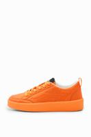 Sneakers met plateauzool en logo - ORANGE - 40