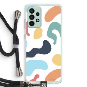 Memphis Shapes Blue: Samsung Galaxy A52s 5G Transparant Hoesje met koord