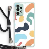 Memphis Shapes Blue: Samsung Galaxy A52s 5G Transparant Hoesje met koord