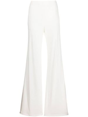 Alberta Ferretti pantalon évasé à taille haute - Blanc