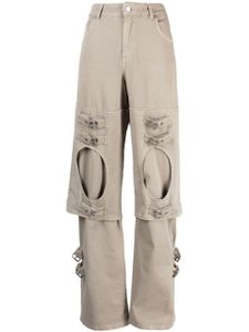 Blumarine pantalon ample à détail de boucle - Gris