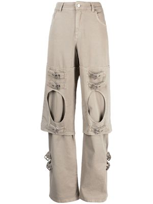 Blumarine pantalon ample à détail de boucle - Gris