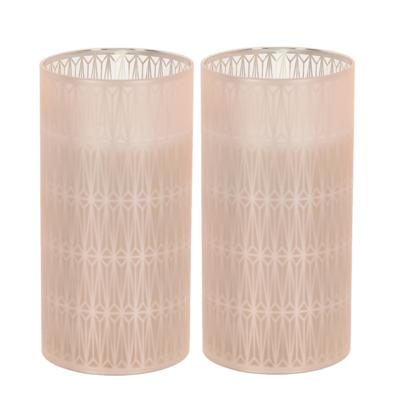 Home & Styling luxe LED kaars - 2x - in glas - warm wit - D7,5 x H15 cm - Stompkaarsen - Sfeer kaars
