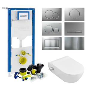 Geberit UP320 Toiletset Set51 Wandcloset Sanilux Easy Flush Slim met Bidet Sigma Drukplaat