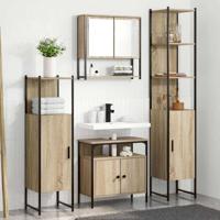 Badkamermeubelset 4 pcs Sonoma eiken 33 x 33 x 188.5 cm