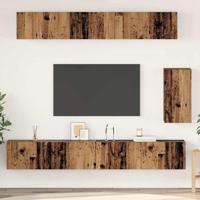 Tv-meubelset 6 pcs Oud hout Standaard Medium Bewerkt hout
