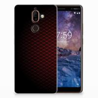 Nokia 7 Plus | TPU bumper | Geruit Rood