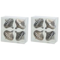 12x Zilveren tol kerstballen 10 cm kunststof kerstversiering