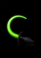 Puppy Tail plug - Glow in the Dark - Neon Green/Black - thumbnail