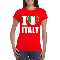 Rood I love Italie fan shirt dames - thumbnail