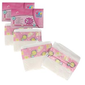Poppenluiers - 6x - multikleur - stof/kunststof - 13 x 11 cm - poppenaccessoires