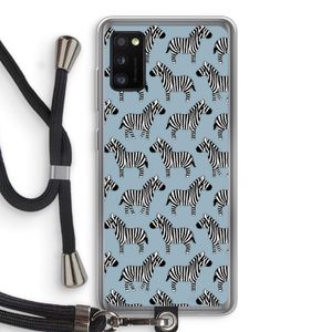 Zebra: Samsung Galaxy A41 Transparant Hoesje met koord
