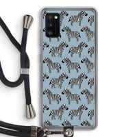 Zebra: Samsung Galaxy A41 Transparant Hoesje met koord