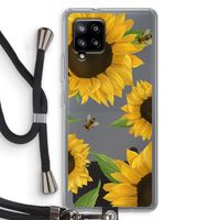 Sunflower and bees: Samsung Galaxy A42 5G Transparant Hoesje met koord