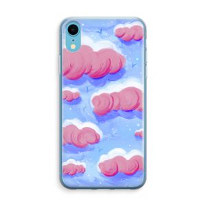 Roze wolken met vogels: iPhone XR Transparant Hoesje