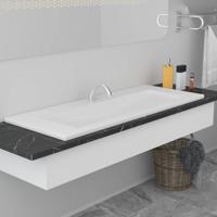 Inbouwwastafel 101x39,5x18,5 cm keramiek wit - thumbnail