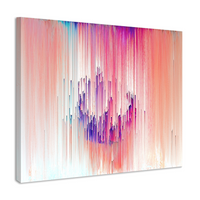 Karo-art Schilderij - Abstract digitaal, roze, paars ,3 maten , Wanddecoratie