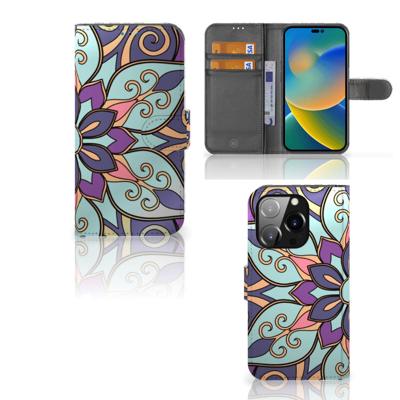 iPhone 14 Pro Hoesje Purple Flower