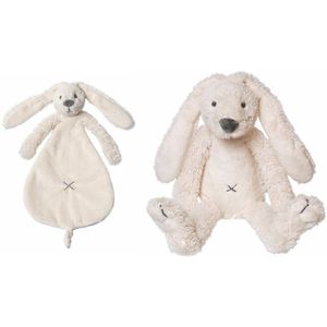 Kraamcadeau Rabbit Ritchie ivoor wit Happy Horse knuffeldoekje en knuffel konijntje   -