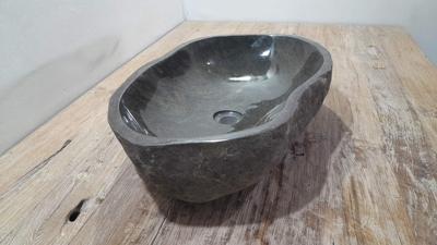 Rivierstenen waskom RXL250309, 61x39x15 cm
