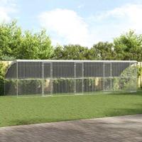 Kippenhok Zilver 800 x 200 x 198.5 cm Gegalvaniseerd staal