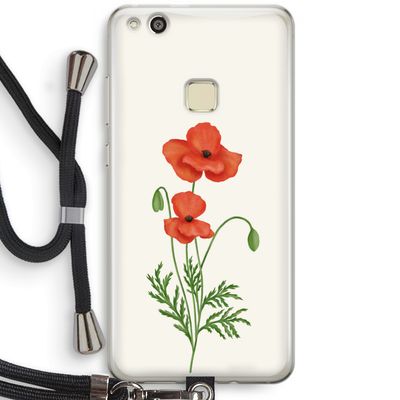 Red poppy: Huawei Ascend P10 Lite Transparant Hoesje met koord