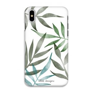 Tropical watercolor leaves: iPhone XS Tough Case