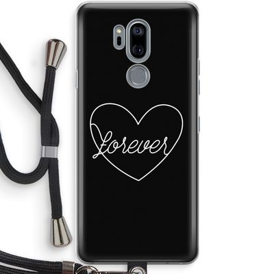 Forever heart black: LG G7 Thinq Transparant Hoesje met koord