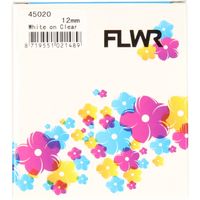 FLWR Dymo 45020 wit op transparant breedte 12 mm labels - thumbnail