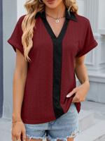 Casual Color Block Loose Shirt