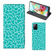 Samsung Galaxy A71 | Bookcase | Cracks Blue Samsung Galaxy A71 | Bookcase | Cracks Blue