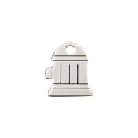Fire Hydrant roestvrijstalen dierenpenning small/klein 1,74 cm x 2 cm - Reddingo