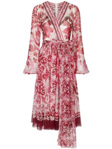 Dolce & Gabbana robe en soie à imprimé graphique - Rouge