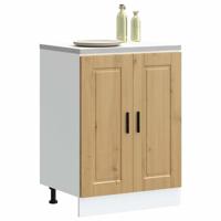 Keuken onderkast "Porto" bewerkt hout artisanaal eikenkleur
