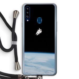 Alone in Space: Samsung Galaxy A20s Transparant Hoesje met koord