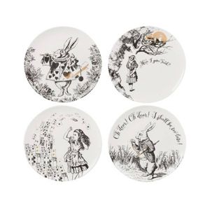 Ontbijtbord, Set van 4 Stuks, Porselein, 20.5 cm - V&A Alice in Wonderland