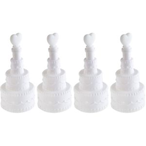 4x Bruiloft bellenblaas taart met hart 3 x 7,5 cm
