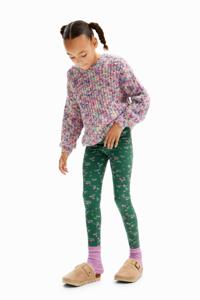 Bloemenleggings - GREEN - M