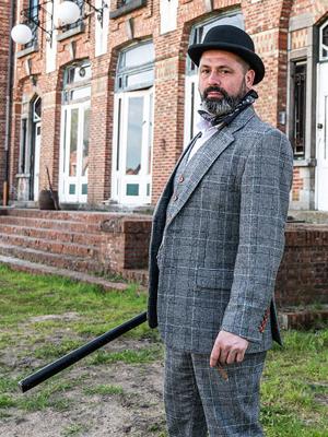 3-delig Tweed Pak Houndstooth Lichtgrijs | Peaky Blinders