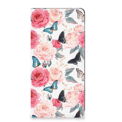 Motorola Edge 40 Smart Cover Butterfly Roses
