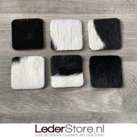 Koeienhuid onderzetters zwart wit 10x10cm